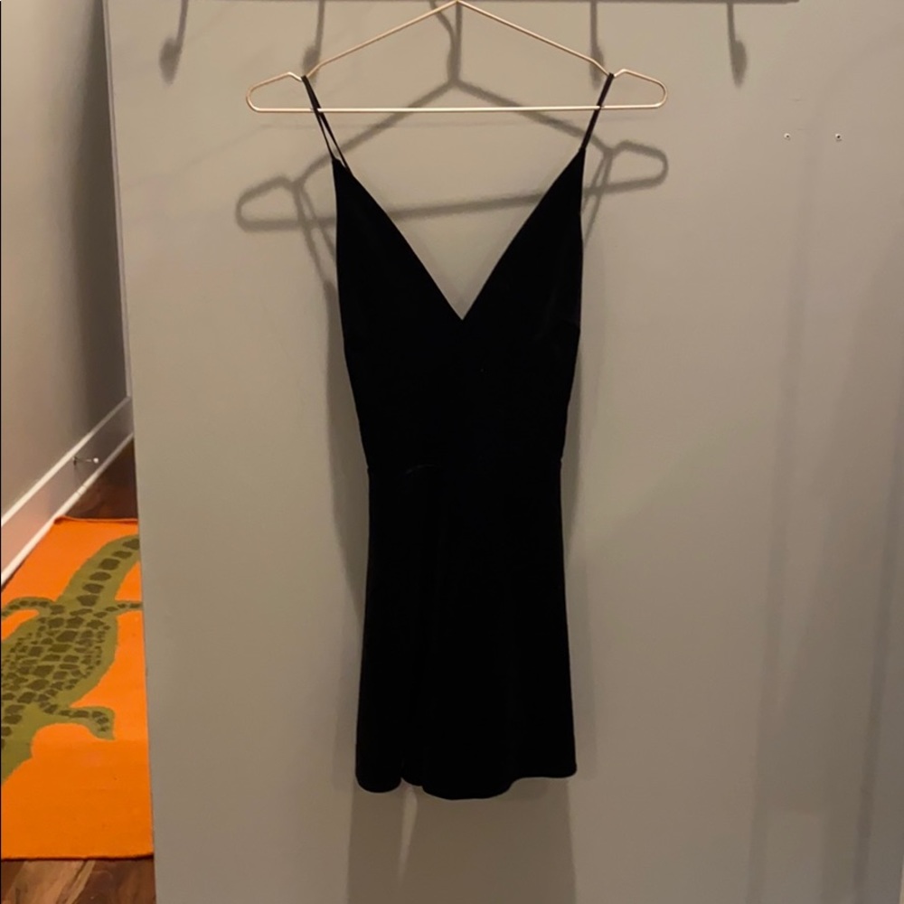 lush nordstrom black velvet romper